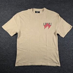 Amiri Short Sleeve T-Shirt Tan Three Hearts Graphic Logo Minimalist Women's M